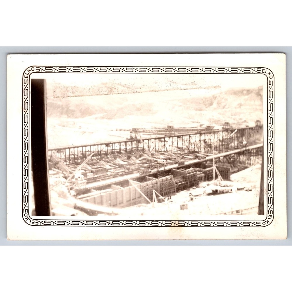 Grand Coulee Dam Construction Snapshot Photograph 1937 Washington State ELKO